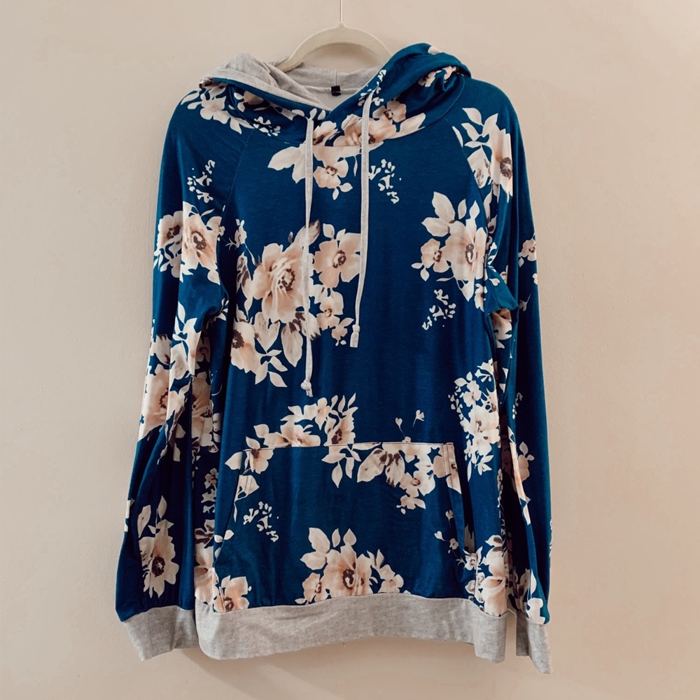 Blue & Pink Floral Sweatshirt